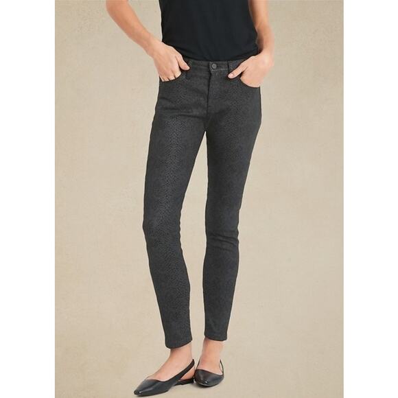 Banana Republic Mid Rise Skinny Snake Print Jeans US Women's 27 - Picture 1 of 7